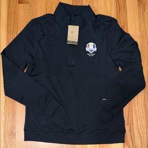 Nike Men’s Black Half-Zip Pullover with Embroidered Crest